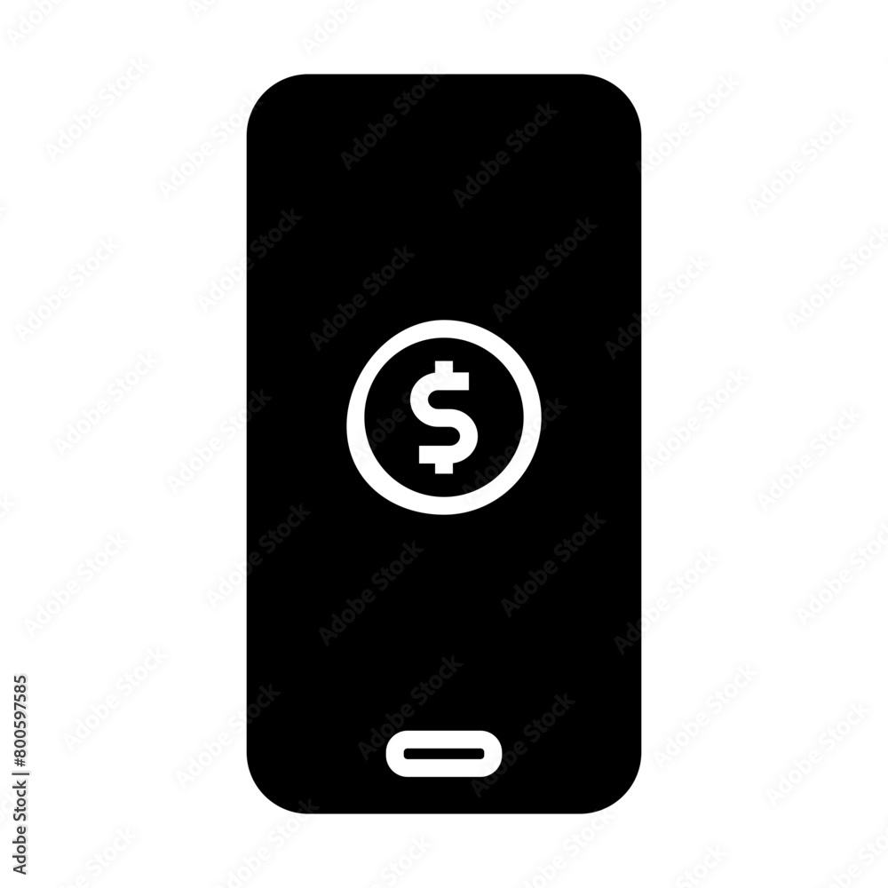 Mobile banking icon. Smartphone icon with a dollar symbol on the screen. Icons about banking and finance Mobile banking icon. Smartphone icon with a dollar symbol on the screen. Icons about banking and finance