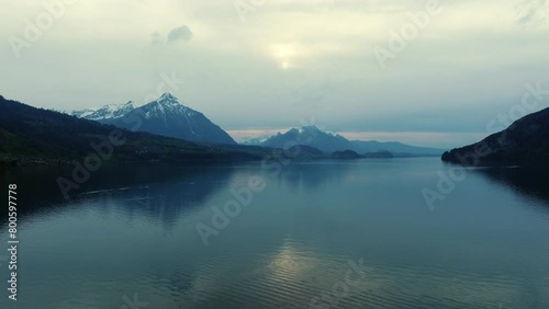 Twilight Over Mountain Lake, outdoors (ID: 800597778)
