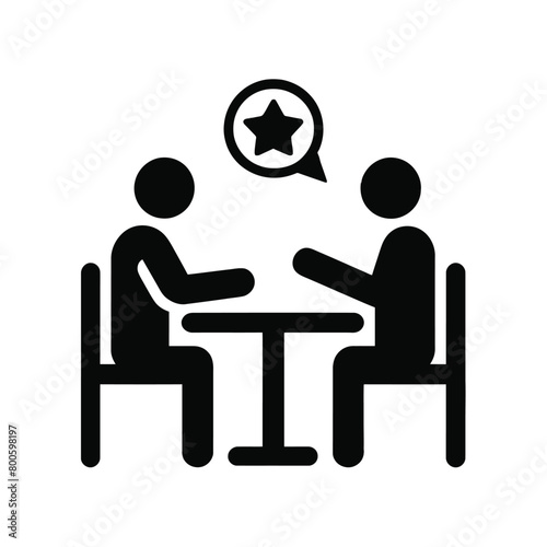 two people at the table icon, vector illustration eps10