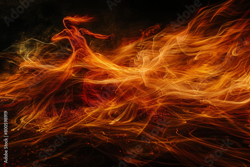 Fiery embers dance in the darkness