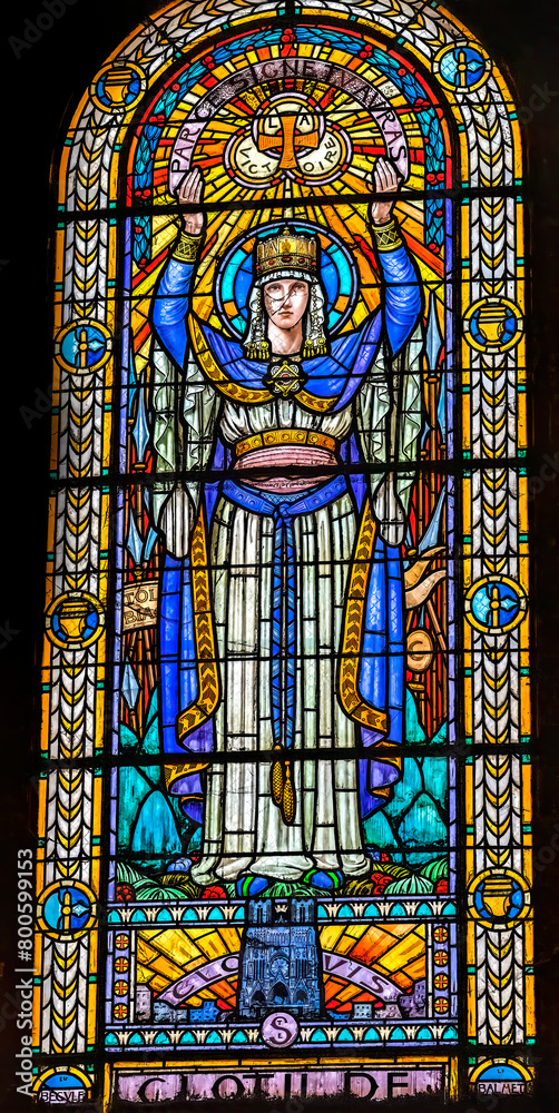 Clotilde Stained Glass Saint Pothin Church Lyon France