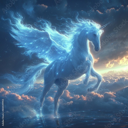 Pegasus Unicorn glowing stars