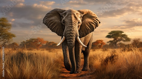 a picture magnificent elephant in the African savannah