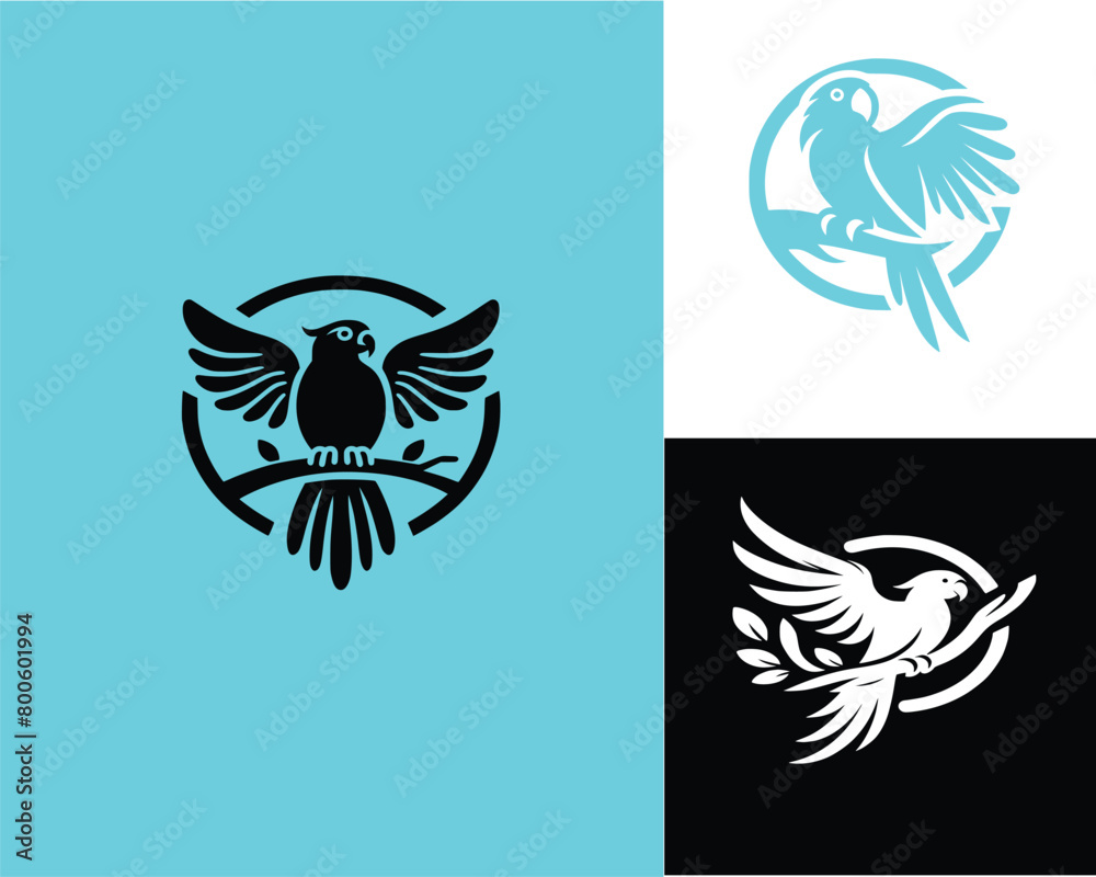 Obraz premium parrot vector design, Parrot illustration, Parrot vector flat design, Adobe vector illustration