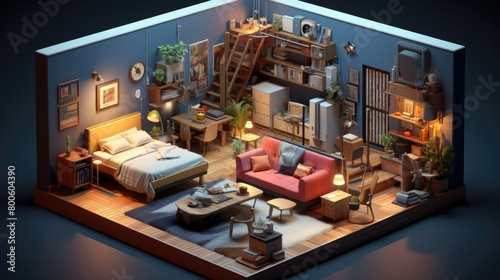 a photo Modern Isometric Rooms