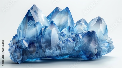 Isolated triangle crystal iceberg illustration with blue shine on a light background © Diana