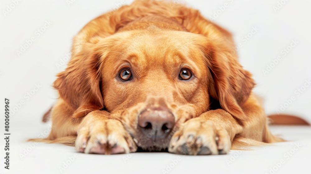 Dog looks sadly into the camera, copy and text space, 16:9 Dog looks sadly into the camera, copy and text space, 16:9