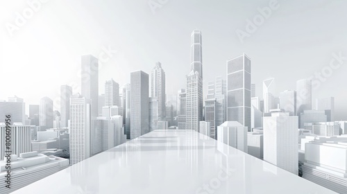 A digital art piece depicting a soaring futuristic city bathed in sunlight  exuding a sense of progress and innovation