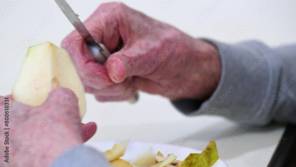 Close up of an elderly man having lunch at nursing home. High quality 4k video Close up of an elderly man having lunch at nursing home. High quality 4k video
