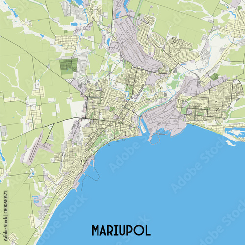 Mariupol, Ukraine map poster art photo