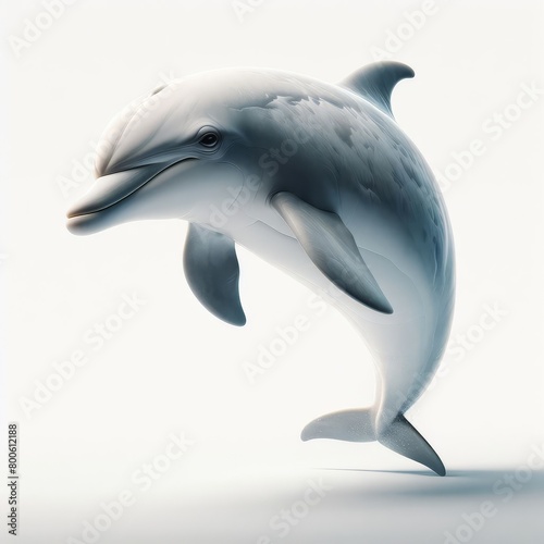 dolphin jumping on white background