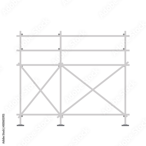 Scaffolding. Vector flat design aluminum prefabricated scaffolding isolated illustration white background.