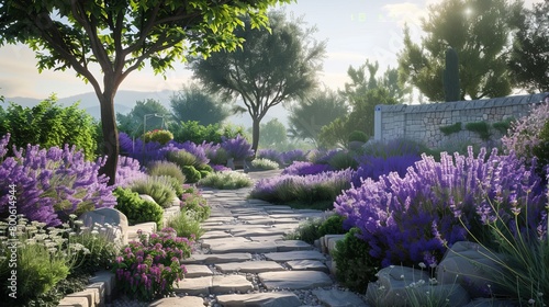  Picture a serene garden bursting with the vibrant hues and soothing fragrance of flourishing lavender. Rows of lavender bushes stretch out in neat rows