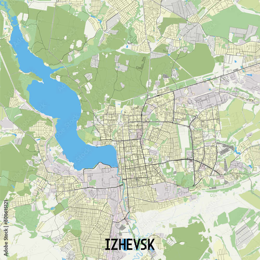 Fototapeta premium Izhevsk Russia map poster art