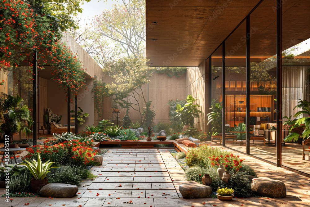 A community center buzzing with activity, powered by energy harvested