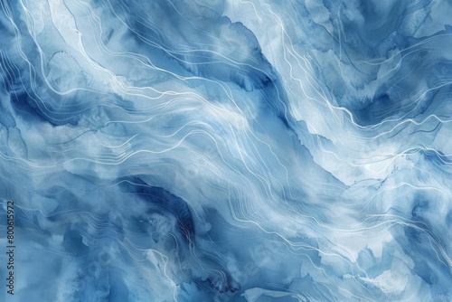 Close up of a sky and water inspired blue and white marble pattern