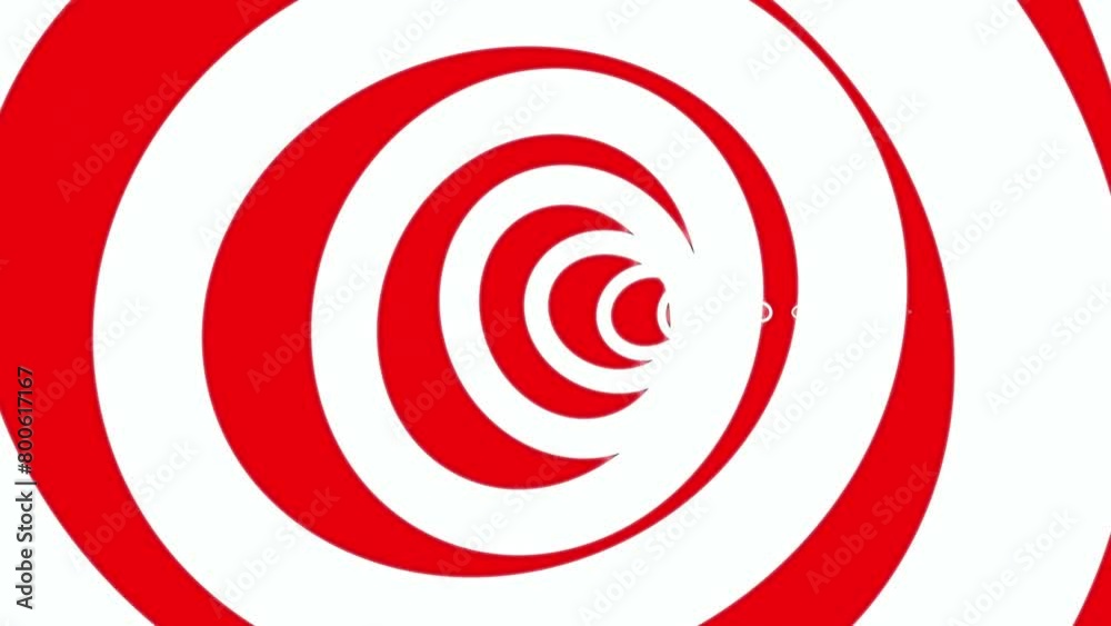 Wobbly tunnel rings pattern in white on red. Abstract background or design element. Wobbly tunnel rings pattern in white on red. Abstract background or design element.