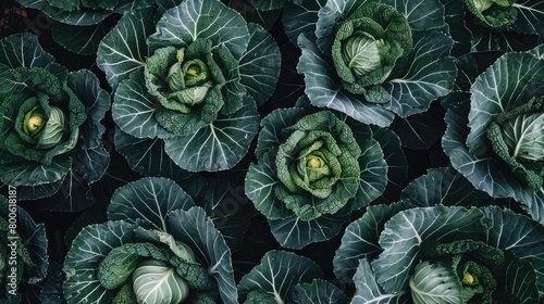 Group of cabbage vegetable pattern wallpaper © Ahtesham