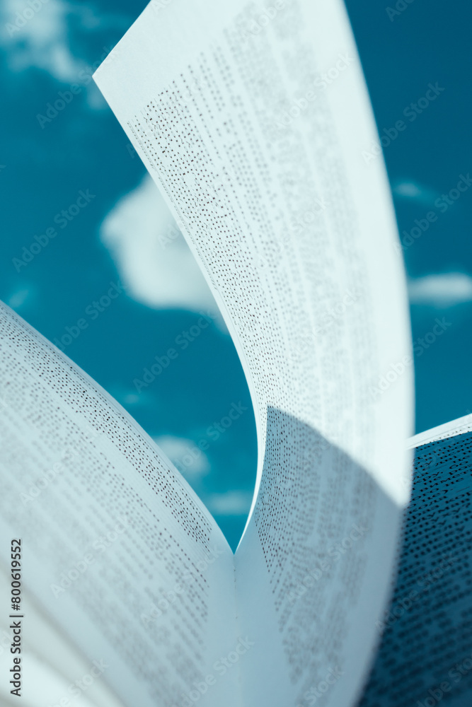 Fototapeta premium book and sky, estetic foto with book