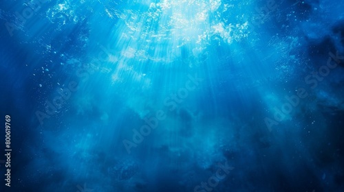 Majestic underwater seascape with sunlight filtering through water