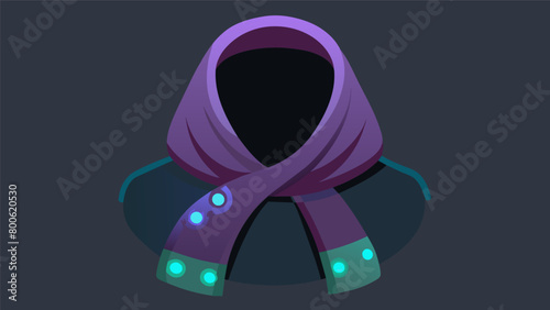 A scarf with LED lights that change color based on the wearers mood providing an external visual representation of their internal state.. Vector illustration