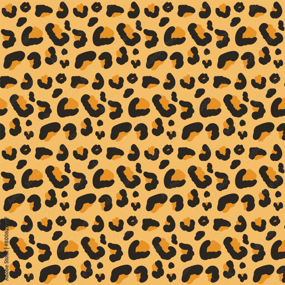Leopard fur seamless pattern. Vector hand drawn illustration. Leopard fur seamless pattern. Vector hand drawn illustration.