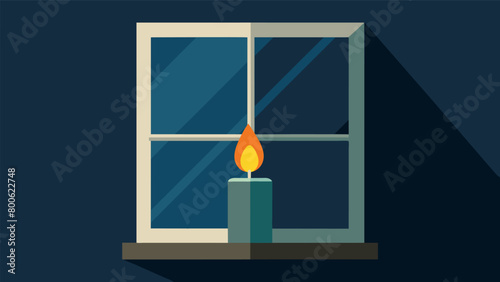 A simple yet powerful image of a single candle burning on a windowsill symbolizing the enduring spirit of ancestors on Juneteenth.. Vector illustration