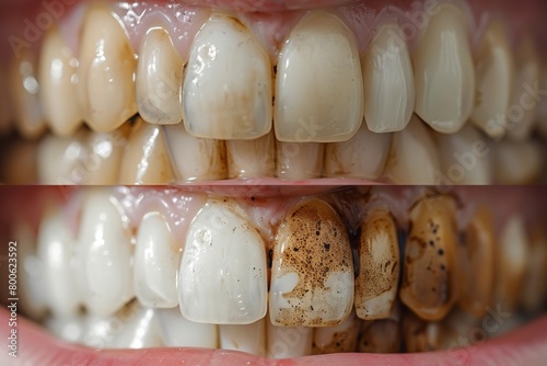 Before and After Dental Cleaning Comparison © Оксана Олейник