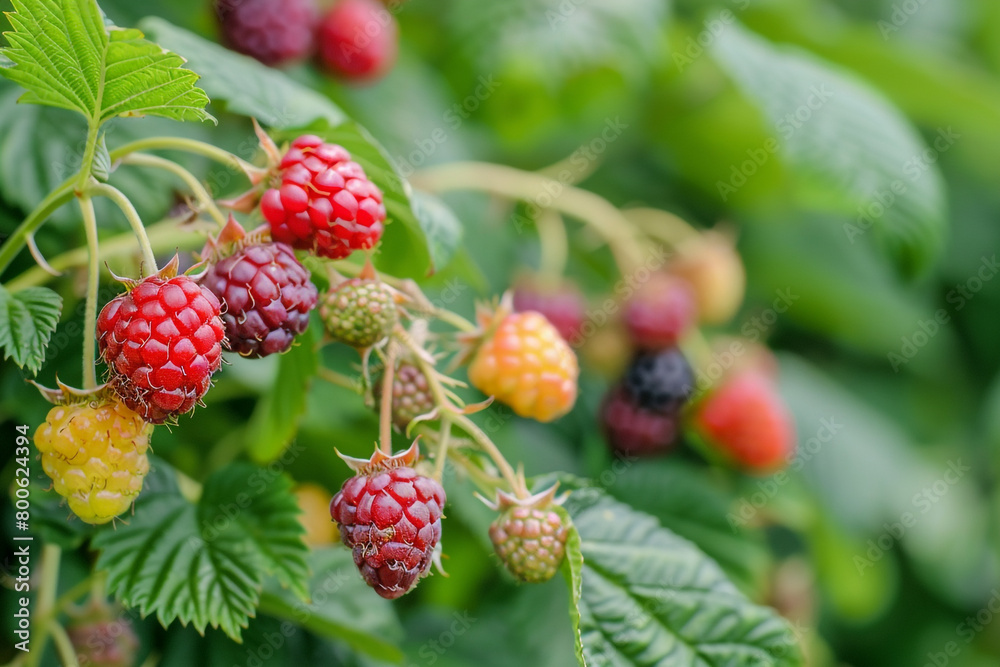 Stretch of berry bushes ripe for picking summers bounty Stretch of berry bushes ripe for picking summers bounty