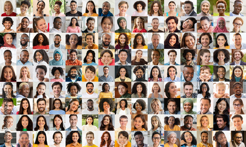 Mosaic of Diverse Ethnicities and Ages of People