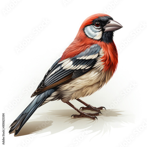 Watercolor Sparrow vector, clipart Illustration, Generative Ai © SantoshArt