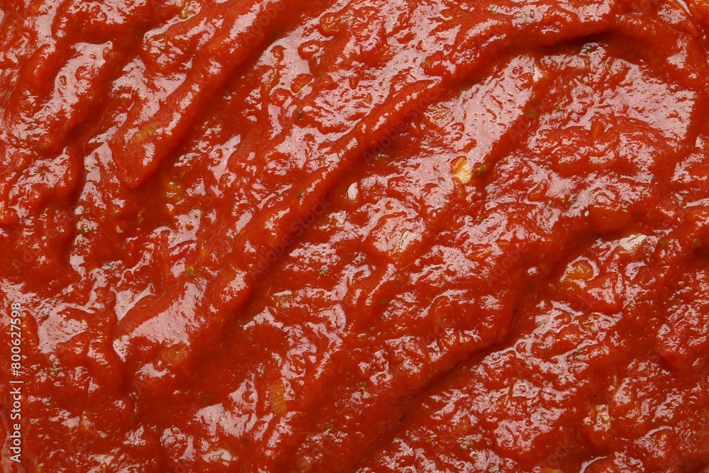 Homemade tomato sauce as background, top view Homemade tomato sauce as background, top view