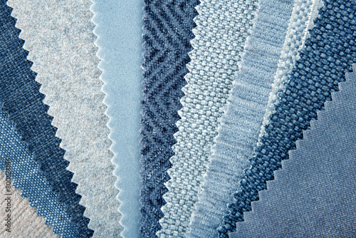 closeup of fabric chart swatches choice for interior design