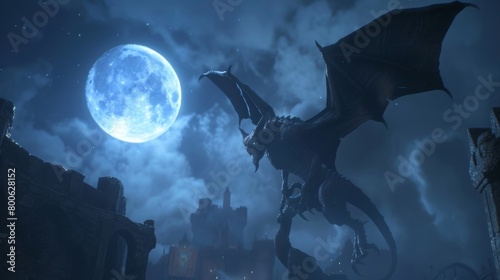 As the moon hangs low in the sky the gargoyles true forms are revealed fierce creatures with sharp claws batlike wings and long tails . .