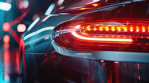 Closeup of sports car taillights with LED lights on © diwek