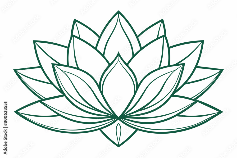 Zen lotus flower outline for a calming effect Zen lotus flower outline for a calming effect