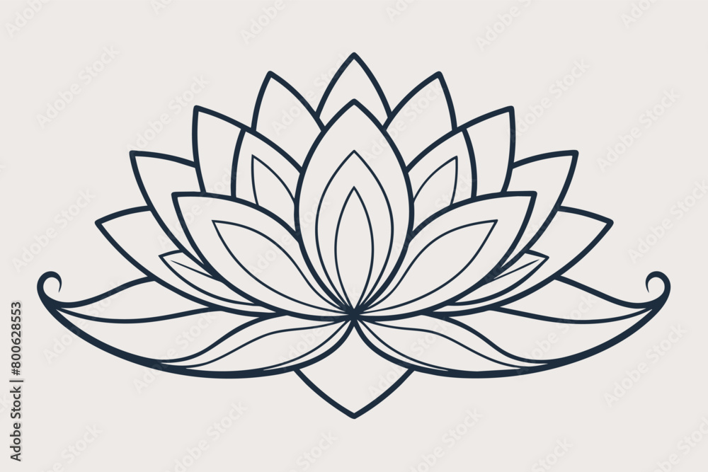 Zen lotus flower outline for a calming effect