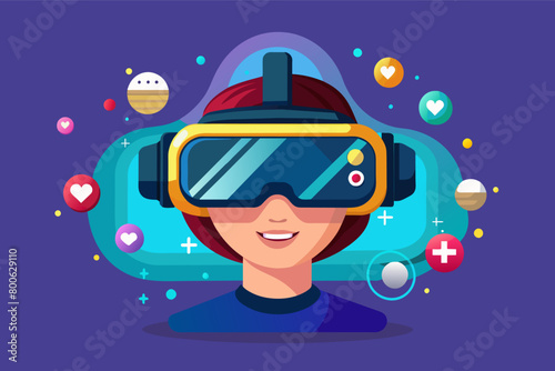 VR vector with customizable avatar options diagram illustration