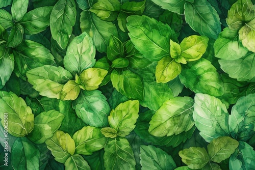 Close up of vibrant green leaves, suitable for nature projects #800629381