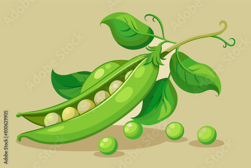 Visualize the crisp snap of a fresh snap pea, with bright green pods bursting with sweet, juicy peas