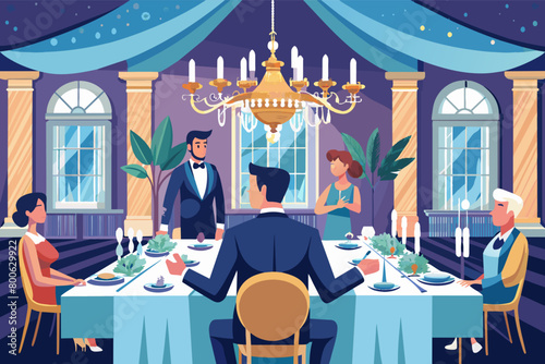 Visualize savoring a gourmet tasting menu in an elegant dining room adorned with crystal chandeliers