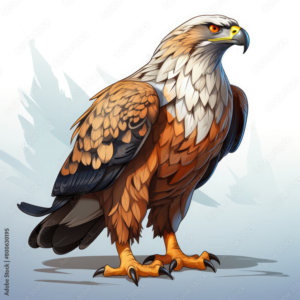 Fototapeta premium Watercolor Eagle vector, clipart Illustration, Generative Ai
