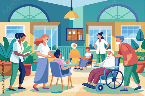 Visiting residents in a nursing home