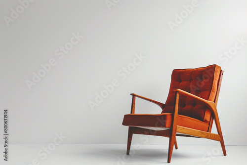 A contemporary ladderback chair on a solid white background. photo