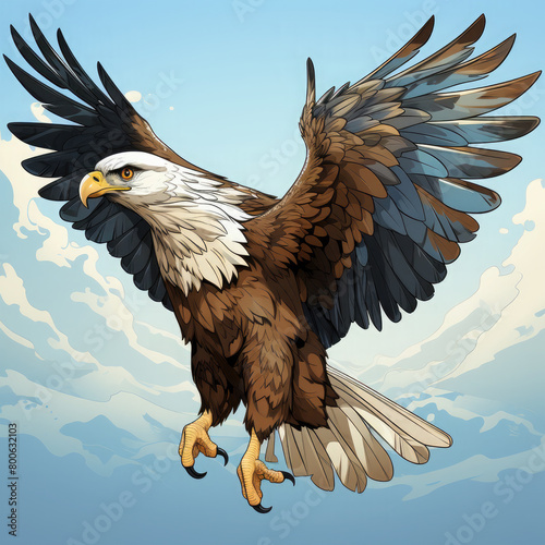 Watercolor Hawk vector, clipart Illustration, Generative Ai