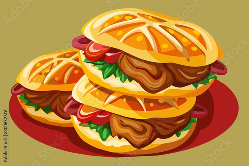 Tortas stuffed with tender slices of grilled chicken