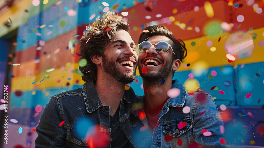 portrait of LGBTQ+ couple on pride month portrait of LGBTQ+ couple on pride month