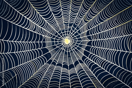 The intricate patterns of a spider's web glistening with dew