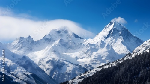 Panoramic view of Mount Elbrus, Caucasus, Russia