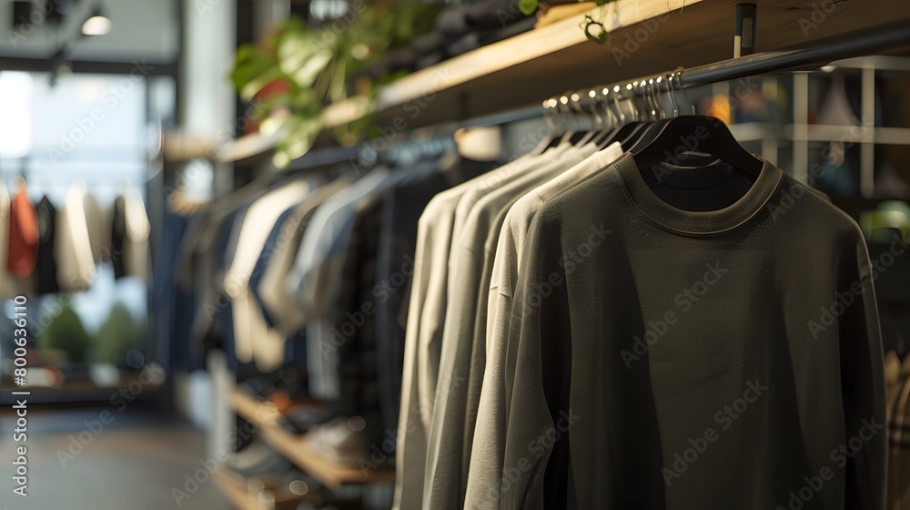 ショップのハンガーにかかった服 ショップのハンガーにかかった服